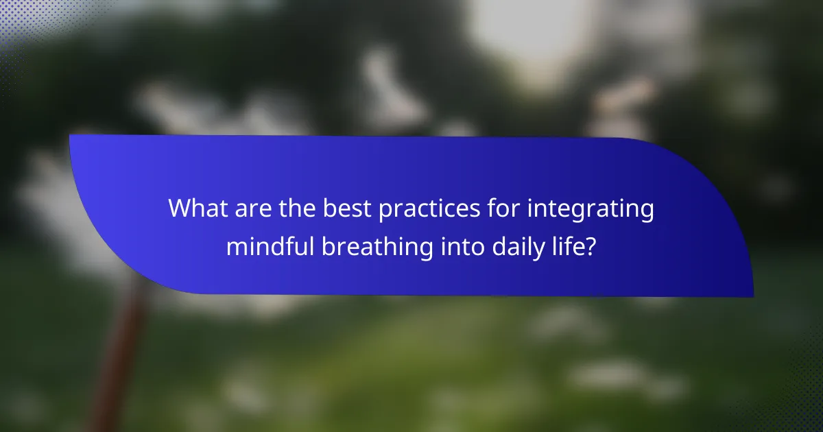 What are the best practices for integrating mindful breathing into daily life?