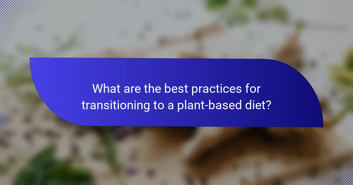 What are the best practices for transitioning to a plant-based diet?