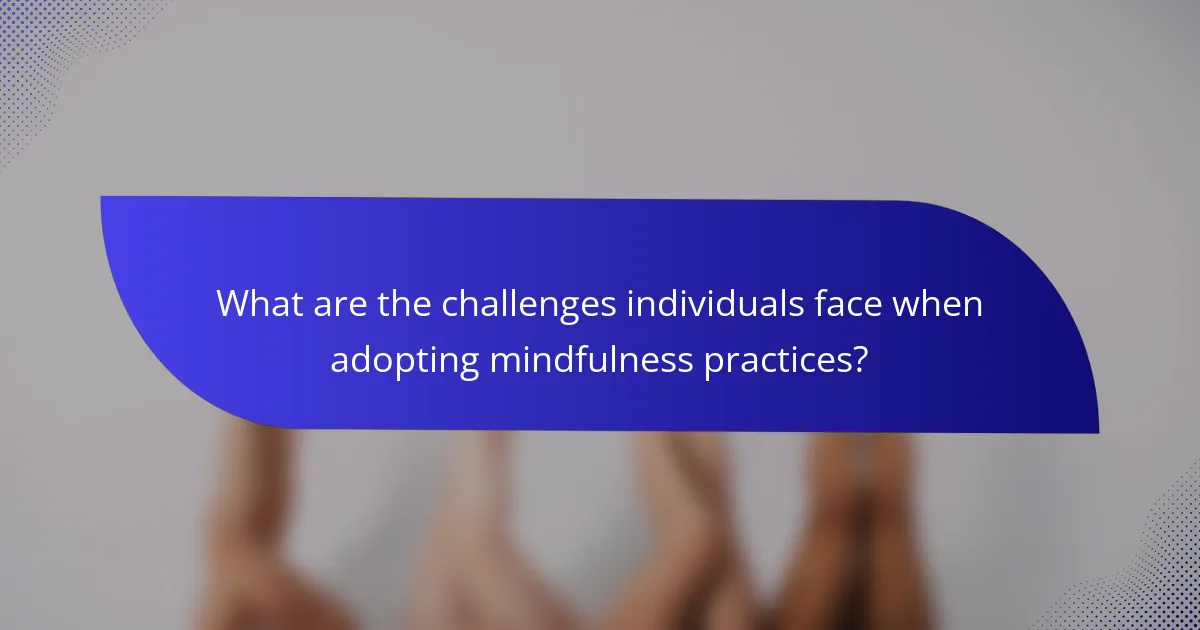 What are the challenges individuals face when adopting mindfulness practices?