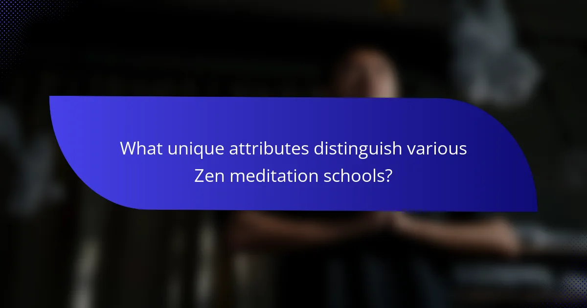 What unique attributes distinguish various Zen meditation schools?
