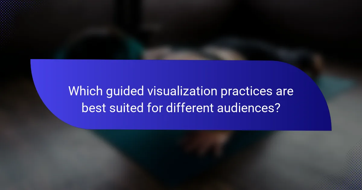 Which guided visualization practices are best suited for different audiences?